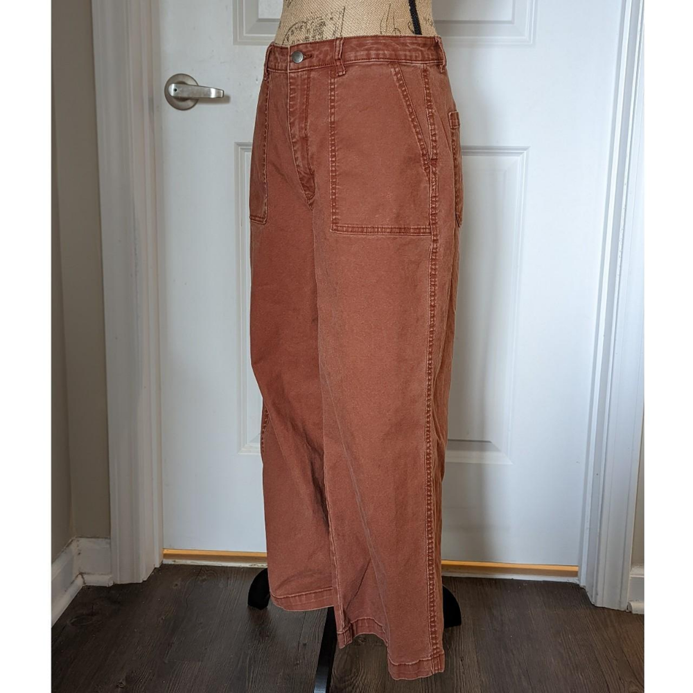 Rust Red Wide Leg Pants